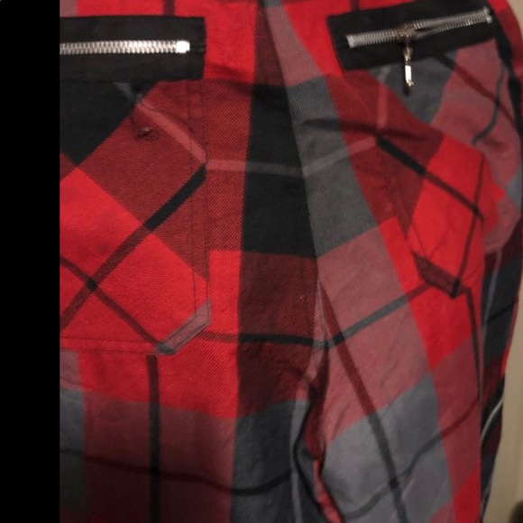 Morbid Threads Pants - Morbid Threads plaid high waisted bondage pants